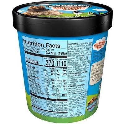 BEN & JERRY'S CHOCOLATE CHIP COOKIE DOUGH ICE CREAM 16 OZ