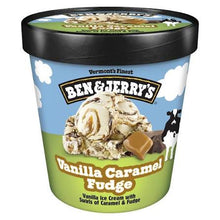 BEN & JERRY'S CREAMY VANILLA CARAMEL FUDGE ICE CREAM 1 PINT