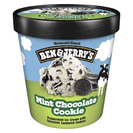 BEN & JERRY'S MINT CHOCOLATE PEPPERMINT ICE CREAM 1 PINT