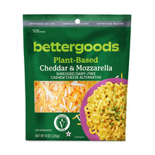 BETTERGOODS PLANT-BASED CHEDDAR AND MOZZARELLA SHREDDED DAIRY-FREE CASHEW CHEESE ALTERNATIVE 8 OZ