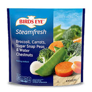 BIRDS EYE STEAMFRESH BROCCOLI, CARROTS, SUGAR SNAP PEAS & WATER CHESTNUTS 10.8 OZ
