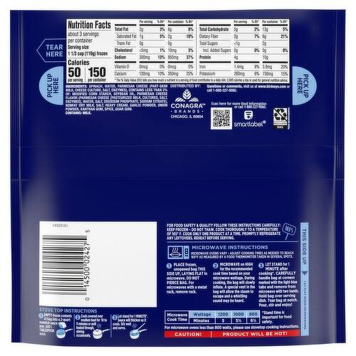 BIRDS EYE STEAMFRESH CREAMED SPINACH 10.8 OZ