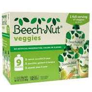 BEECH-NUT VEGGIES STAGE 2 BABY FOOD VARIETY PACK 3.5 OZ POUCH 9 CT  #ROCK VALUE PRODUCT ORDER BY MONDAY NOV 19 ARRIVING NOV 27 FOR DELIVERY#