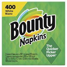 BOUNTY WHITE PAPER NAPKINS 400 CT #ROCK VALUE-ORDER BY  MONDAY EVENING NOV 19 ARRIVING NOV 27 FOR DELIVERY#