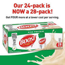 BOOST 20g HIGH PROTEIN NUTRITIONAL DRINK VERY VANILLA 8 OZ 28 CT#ROCK VALUE-ORDER BY TUESDAY EVENING OCT 07 ARRIVING OCT 15 FOR DELIVERY#