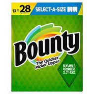 BOUNTY-12=28-SELECT-A-SIZE-2-PLY-PAPER-TOWELS-105-SHEETS-12-CT #ROCK VALUE-ORDER BY SUNDAY EVENING APR 28 ARRIVING MAY 08 FOR DELIVERY#