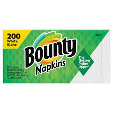 BOUNTY PAPER NAPKINS WHITE 200 CT-#ROCK VALUE ORDER BY THURSDAY EVENING DEC 04 ARRIVING DEC 13 FOR DELIVERY#
