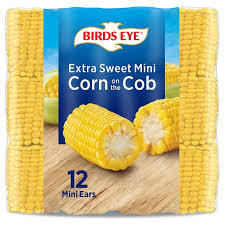 BIRDS EYE EXTRA SWEET MINI CORN ON THE COB FROZEN VEGETABLES 12 CT # ROCK VALUE PRODUCT. ORDER BY  WEDNESDAY EVENING NOV 14 FOR NOV 19 DELIVERY#