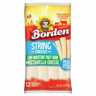 BORDEN LOW-MOISTURE MOZZARELLA STRING CHEESE 12 OZ #ROCK VALUE-ORDER BY THURSDAY EVENING NOV 14   ARRIVING NOV 19  FOR DELIVERY#</p>