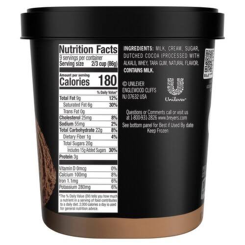 BREYERS CHOCOLATE ICE CREAM 1.5 QT