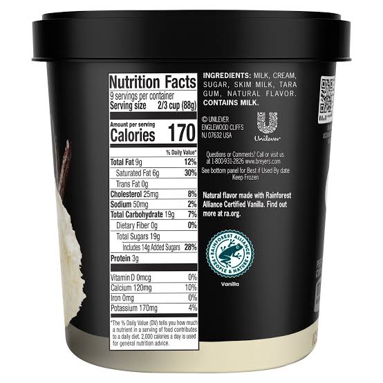 BREYERS NATURAL VANILLA ICE CREAM 1.5 QT