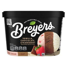 BREYERS VANILLA CHOCOLATE STRAWBERRY ICE CREAM 1.5 QT