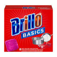 BRILLO BASICS STEEL-WOOL SOAP PADS 8 CT