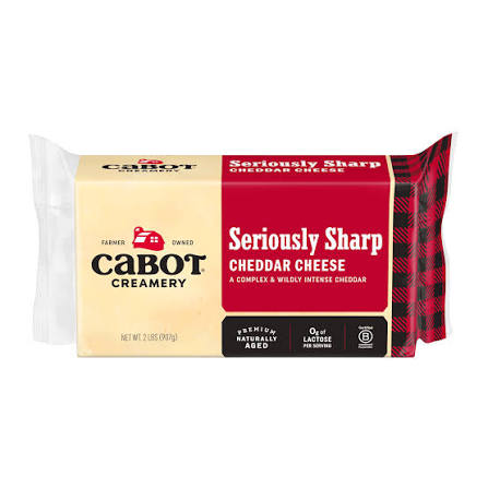 CABOT CREAMERY SERIOUSLY SHARP CHEDDAR CHEESE BLOCK 2 LB