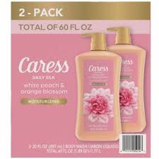 CARESS DAILY SILK HYDRATING BODY WASH, WHITE PEACH & ORANGE BLOSSOM 30 OZ 2 PK #ROCK VALUE-ORDER BY  MONDAY EVENING NOV 26 ARRIVING DEC 04 FOR DELIVERY#