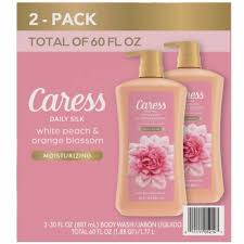 CARESS DAILY SILK HYDRATING BODY WASH, WHITE PEACH & ORANGE BLOSSOM 30 OZ 2 PK #ROCK VALUE-ORDER BY  TUESDAY EVENING OCT 07 ARRIVING OCT 15 FOR DELIVERY#