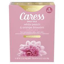 CARESS  BAR SOAP FOR WOMEN, DAILY SILK WHITE PEACH & ORANGE BLOSSOM FOR ALL SKIN 3.75 OZ 8 CT #ROCK VALUE-ORDER BY  MONDAY EVENING NOV 19 ARRIVING NOV 27 FOR DELIVERY#