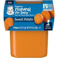 GERBER NATURAL FOR BABY - SWEET POTATO PURÉE 8 OZ 2 PACK