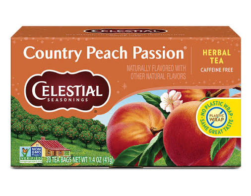 CELESTIAL COUNTRY PEACH PASSION HERBAL TEA 20 CT