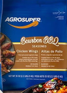 AGROSUPER BOURBON BBQ SEASONED CHICKEN WINGS 2.2 LBS