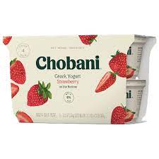 CHOBANI STRAWBERRY NON -FAT GREEK YOGURT VALUE PACK 5.3 OZ 4 PACK #ROCK VALUE-ORDER BY THURSDAY EVENING OCT 23 ARRIVING OCT 29  FOR DELIVERY#