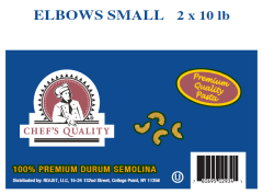 CHEF'S QUALITY ELBOW PASTA SMALL 2/10 LB #ROCK VALUE-ORDER BY  TUESDAY EVENING NOV 25 ARRIVING DEC 03 FOR DELIVERY#