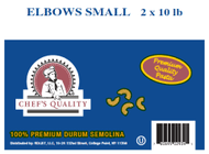 CHEF'S QUALITY ELBOW PASTA SMALL 2/10 LB #ROCK VALUE-ORDER BY  TUESDAY EVENING NOV 25 ARRIVING DEC 03 FOR DELIVERY#