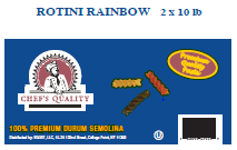 CHEF'S QUALITY RAINBOW ROTINI PASTA 2/10 LB #ROCK VALUE-ORDER BY  TUESDAY EVENING NOV 25 ARRIVING DEC 03 FOR DELIVERY#