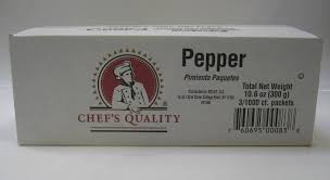 CHEF'S QUALITY BLACK PEPPER PACKETS 3000 CT #ROCK VALUE-ORDER BY  TUESDAY EVENING NOV 25 ARRIVING DEC 03 FOR DELIVERY#