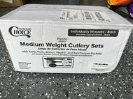 Choice Medium-Weight Plastic ForkKnifeSpoon Cutlery Kits, White, with Napkin, Polypropylene, 250Case