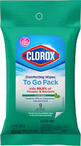 CLOROX DISINFECTING WIPES TO GO PACKS 9 CT