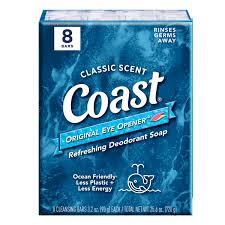 COAST REFRESHING DEODORANT BAR SOAP, CLASSIC SCENT 3.2 OZ 8 BARS #ROCK VALUE-ORDER BY  MONDAY EVENING NOV 19 ARRIVING NOV 27 FOR DELIVERY#