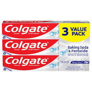 COLGATE BAKING SODA AND PEROXIDE WHITENING TOOTHPASTE, BRISK MINT 6 OZ 3 PK #ROCK VALUE-ORDER BY  MONDAY EVENING NOV 26 ARRIVING DEC 04 FOR DELIVERY#