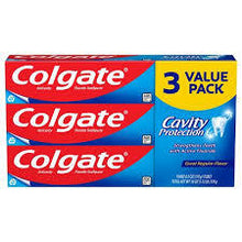 COLGATE CAVITY PROTECTION TOOTHPASTE WITH FLOURIDE, 6 OZ 3PK #ROCK VALUE-ORDER BY  MONDAY EVENING NOV 19 ARRIVING NOV 27 FOR DELIVERY#