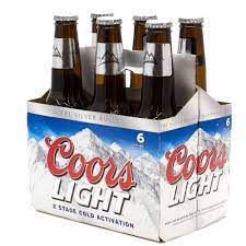 COORS LIGHT LONG NECK BEER 6 PACK 330 ML