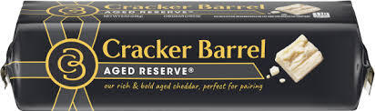 CRACKER BARREL AGED RESERVE WHITE CHEDDAR CHEESE BLOCK 8 OZ  #ROCK VALUE-ORDER BY THURSDAY EVENING NOV 14   ARRIVING NOV 19  FOR DELIVERY#</p>