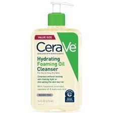 CERAVE HYDRATING FOAMING OIL FACIAL CLEANSER DRY SKIN FACE WASH WITH HYALURONIC ACID 8 OZ #ROCK VALUE-ORDER BY  TUESDAY EVENING OCT 07 ARRIVING OCT 15 FOR DELIVERY#