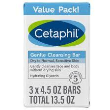 CETAPHIL GENTLE CLEANSING BAR FOR DRY TO NORMAL SENSITIVE SKIN VALUE PACK 4.5 OZ 3 CT #ROCK VALUE-ORDER BY  TUESDAY EVENING OCT 07 ARRIVING OCT 15 FOR DELIVERY#