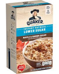 QUAKER INSTANT OATMEAL MAPLE & BROWN SUGAR 12.1 OZ 8 CT LOWER SUGAR