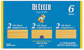 DE CECCO LONG CUT ITALIAN PASTA VALUE PACK 6PK 6 LBS #ROCK VALUE-ORDER BY  MONDAY EVENING NOV 19  ARRIVING NOV 27  FOR DELIVERY#