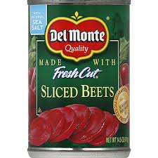 DEL MONTE SLICED BEETS FRESH CUT 14.5 OZ  #ROCK VALUE-ORDER BY TUESDAY EVENING AUGUST 19 ARRIVING AUGUST 27 FOR DELIVERY#