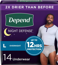 DEPEND NIGHT DEFENSE INCONTINENCE UNDERWEAR MEN SMALL MEDIUM 16 CT#ROCK VALUE ORDER BY TUESDAY EVENING OCT 07 ARRIVING OCT 15 FOR DELIVERY#