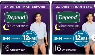DEPEND NIGHT DEFENSE INCONTINENCE UNDERWEAR MEN SMALL MEDIUM 16 CT#ROCK VALUE ORDER BY TUESDAY EVENING OCT 07 ARRIVING OCT 15 FOR DELIVERY#