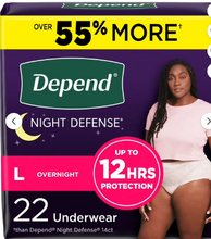 DEPEND NIGHT DEFENSE INCONTINENCE UNDERWEAR FOR WOMEN SMALL 16 CT#ROCK VALUE-ORDER BY TUESDAY EVENING OCT 07 ARRIVING OCT 15 FOR DELIVERY#&nbsp;