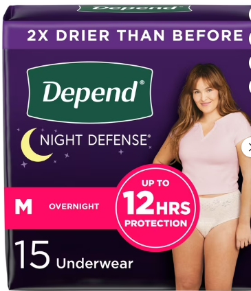 DEPEND NIGHT DEFENSE INCONTINENCE UNDERWEAR FOR WOMEN SMALL 16 CT#ROCK VALUE-ORDER BY TUESDAY EVENING OCT 07 ARRIVING OCT 15 FOR DELIVERY#&nbsp;