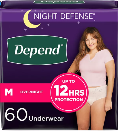 DEPEND NIGHT DEFENSE INCONTINENCE UNDERWEAR FOR WOMEN SMALL 16 CT#ROCK VALUE-ORDER BY TUESDAY EVENING OCT 07 ARRIVING OCT 15 FOR DELIVERY#&nbsp;