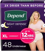 DEPEND NIGHT DEFENSE INCONTINENCE UNDERWEAR FOR WOMEN SMALL 16 CT#ROCK VALUE-ORDER BY TUESDAY EVENING OCT 07 ARRIVING OCT 15 FOR DELIVERY#&nbsp;