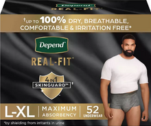 DEPEND REAL FIT INCONTINENCE UNDERWEAR FOR MEN SMALL MEDIUM 56 CT MEN #ROCK VALUE-ORDER BY  TUESDAY EVENING OCT 07 ARRIVING OCT 15 FOR DELIVERY#