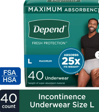DEPEND FRESH PROTECTION INCONTINENCE UNDERWEAR FOR MEN ADULT DIAPERS SM 19 CT #ROCK VALUE-ORDER BY TUESDAY EVENING OCT 07 ARRIVING OCT 15 FOR DELIVERY#