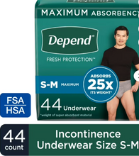 DEPEND FRESH PROTECTION INCONTINENCE UNDERWEAR FOR MEN ADULT DIAPERS SM 19 CT #ROCK VALUE-ORDER BY TUESDAY EVENING OCT 07 ARRIVING OCT 15 FOR DELIVERY#
